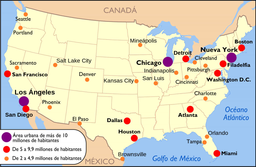 Mapa de las ciudades de Estados Unidos 1024x669