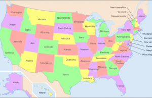 Mapa de los Estados de EEUU