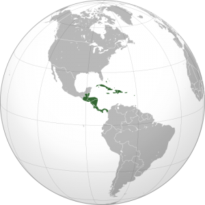 Ubicación de América Central y El Caribe