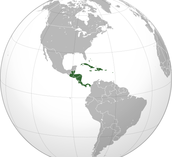 Ubicación de América Central y El Caribe