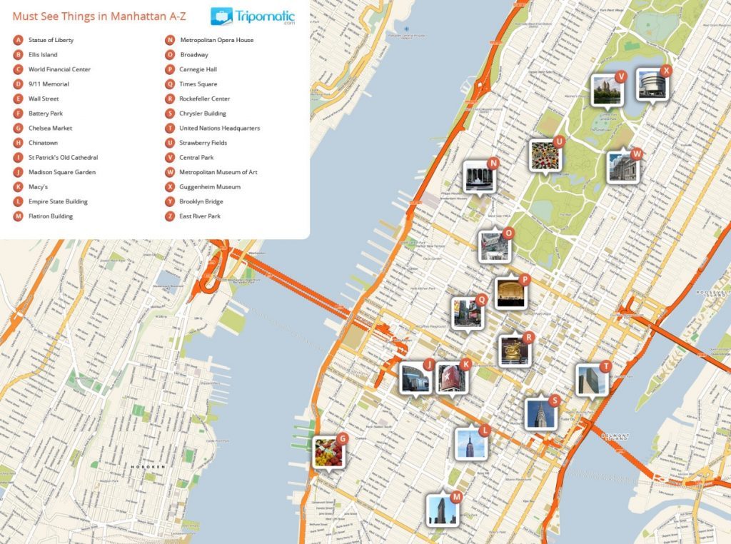 Mapa turístico de Manhattan