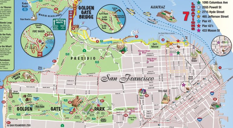 Mapa de San Francisco TurismoEEUU Sitios tuísticos, Mapa satelital