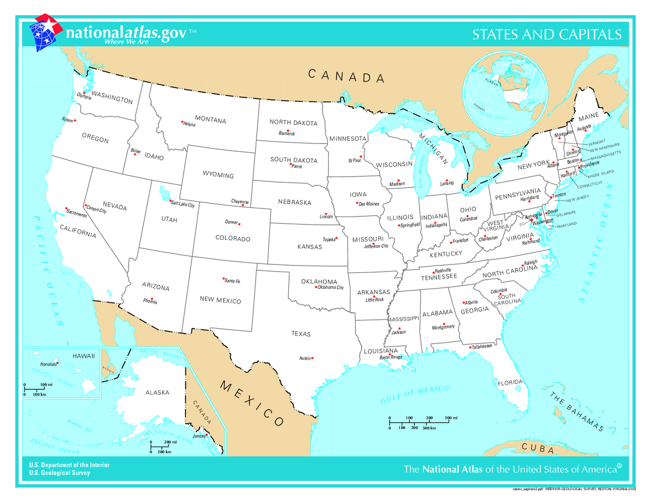 Mapa de Estados Unidos - TurismoEEUU