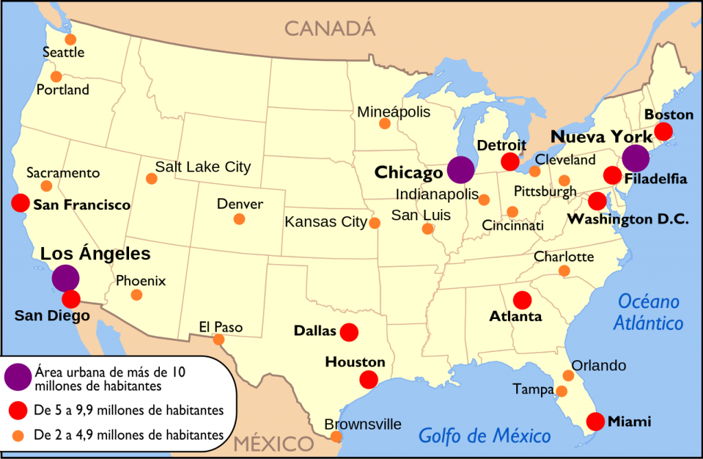 Mapa de Estados Unidos - TurismoEEUU