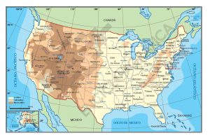 Mapa geografico de Estados Unidos