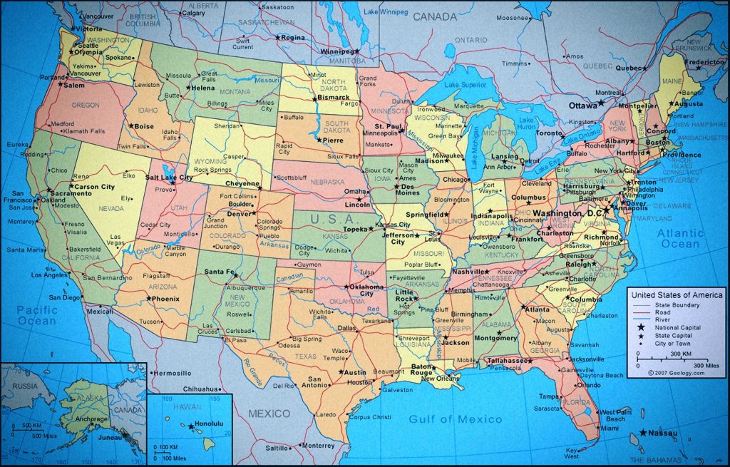 mapa de estados unidos